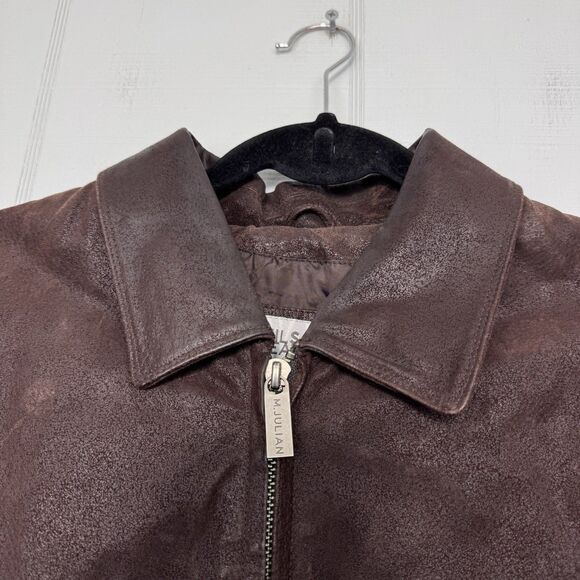 Wilson’s Leather M. Julian Dark Brown Distressed Suede Nubuck Zip Up Jacket L - Picture 4 of 7